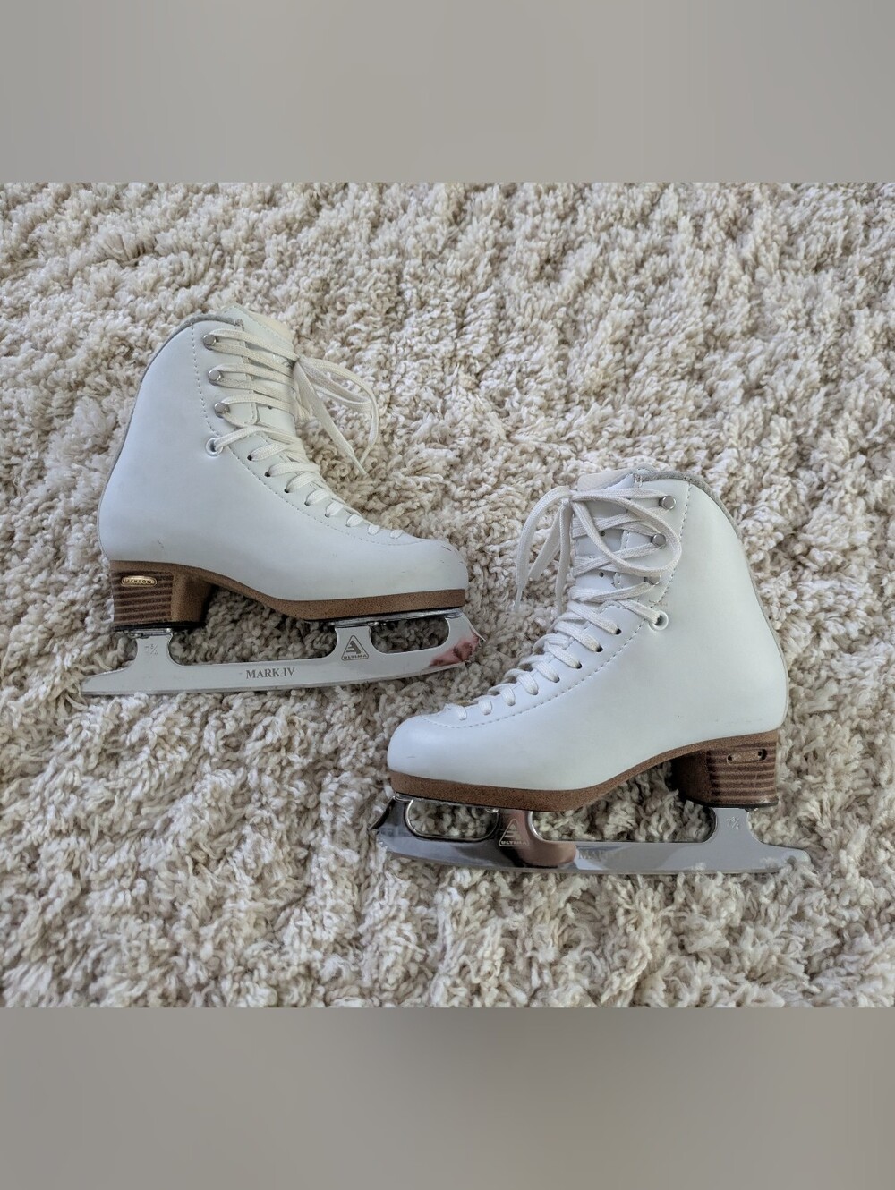 JACKSON White Kids Figure Ice Skates with Brown Soles